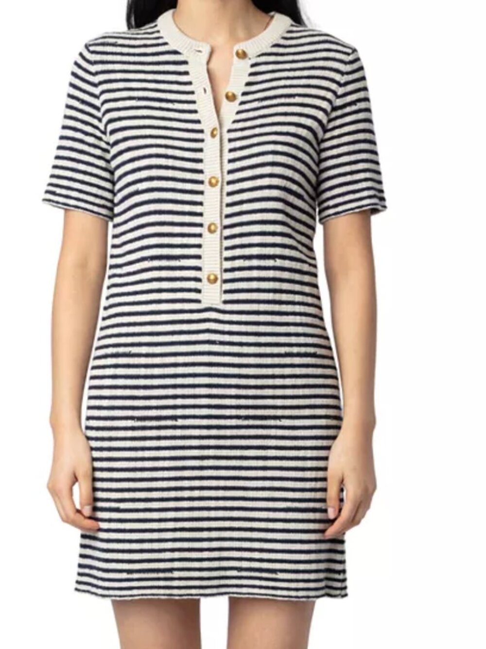 Zadig & Voltaire Nwot Tahoe Co Dress Black + White Striped Knit sz medium
